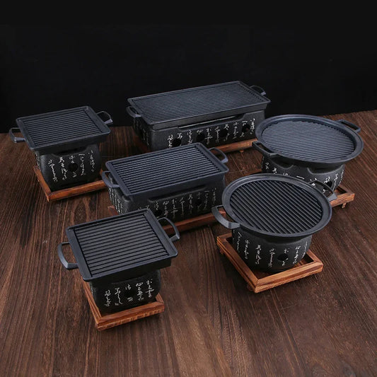 Mini Charcoal BBQ Grill – Portable Small Barbecue Stove & Grill Tray for Home, Outdoor Cooking & Camping