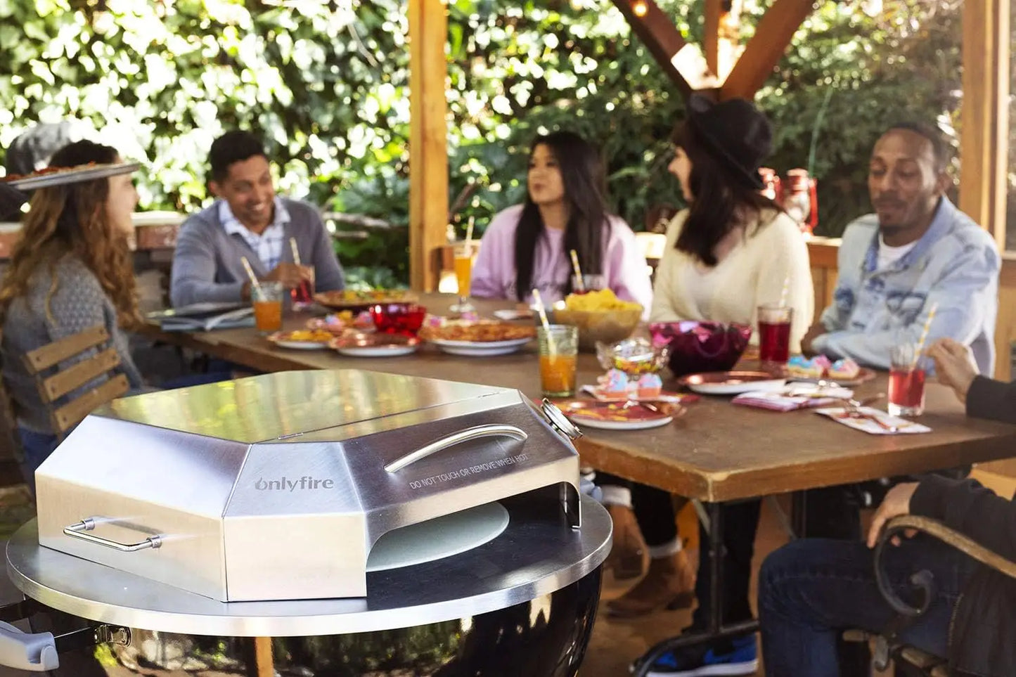 OnlyFire - Model 6052 - Stainless Steel Pizza Oven Kit for 22" Charcoal Kettle Grill.