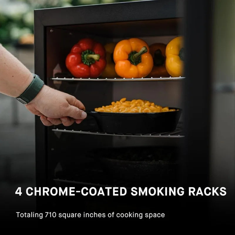 30-inch Digital, Electric, Vertical and BBQ Smoker with Leg Kit, Side Wood Chip Loader and 710 Cooking Square Inches- High quality.