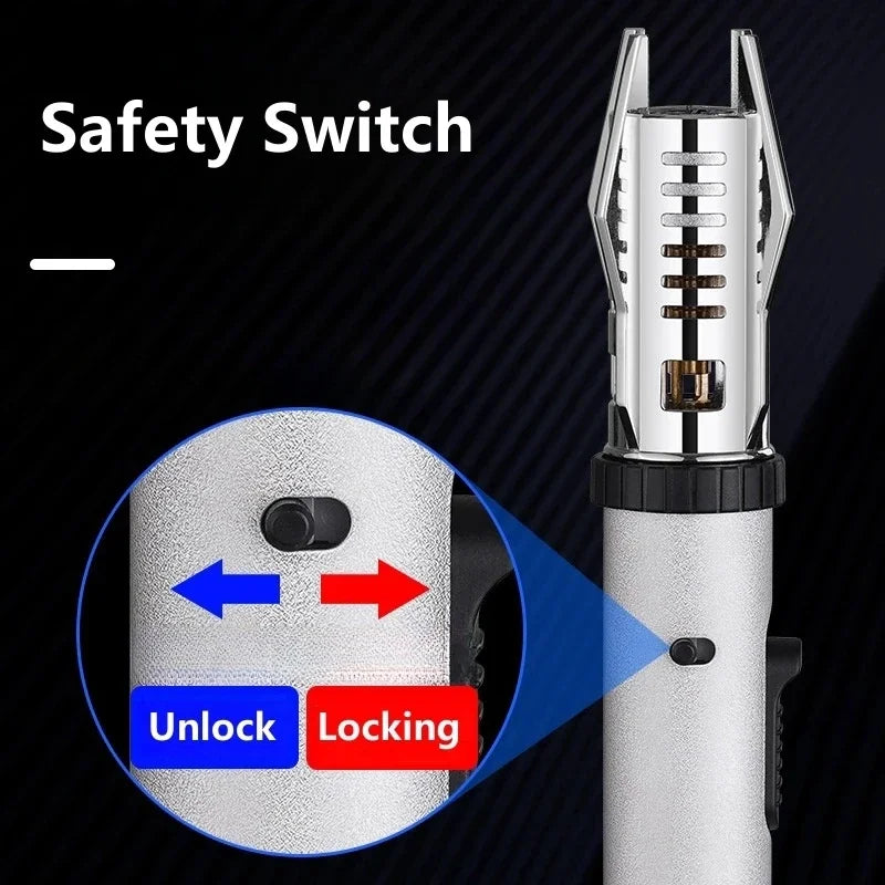Planet Lightsaber Metal Torch Lighter – Windproof 360° Turbine Jet Flame for BBQ, & Cigars (Butane)