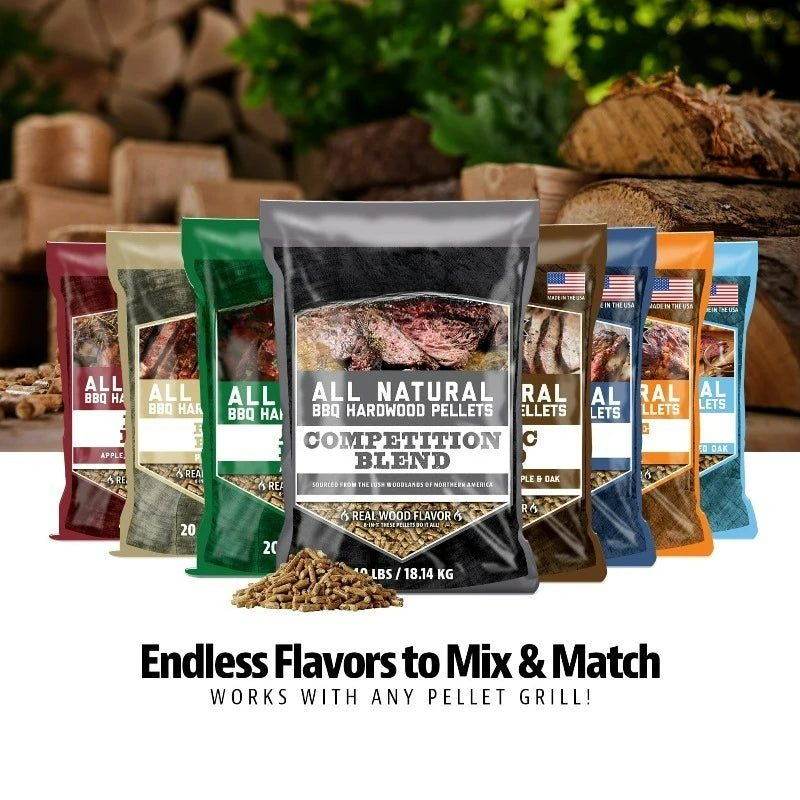 100% All-Natural Hardwood Hickory Blend BBQ Grilling Pellets, 20 Pound Bag