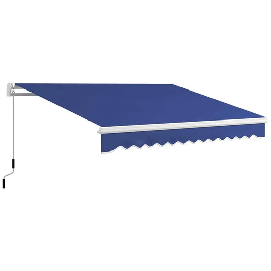 13' x 8' Retractable Patio Awning with Manual Crank & UV-Resistant Fabric