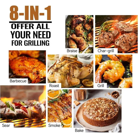 2026 Electric Pellet Smoker & Grill – 700 sq. in. Cooking Space, PID 3.0 Precision Control, Dual Meat Probes & 28-Hour Hopper