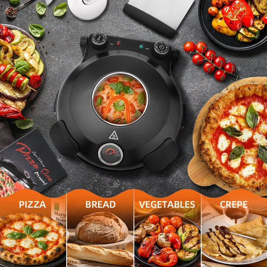Electric Pizza Oven – Double-Sided Heating with Viewing Window (Up to 420°C)