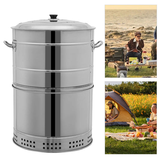 16-Inch Portable Charcoal BBQ Grill – Smokeless Vertical Rotating Kebab Machine with 50 Skewers