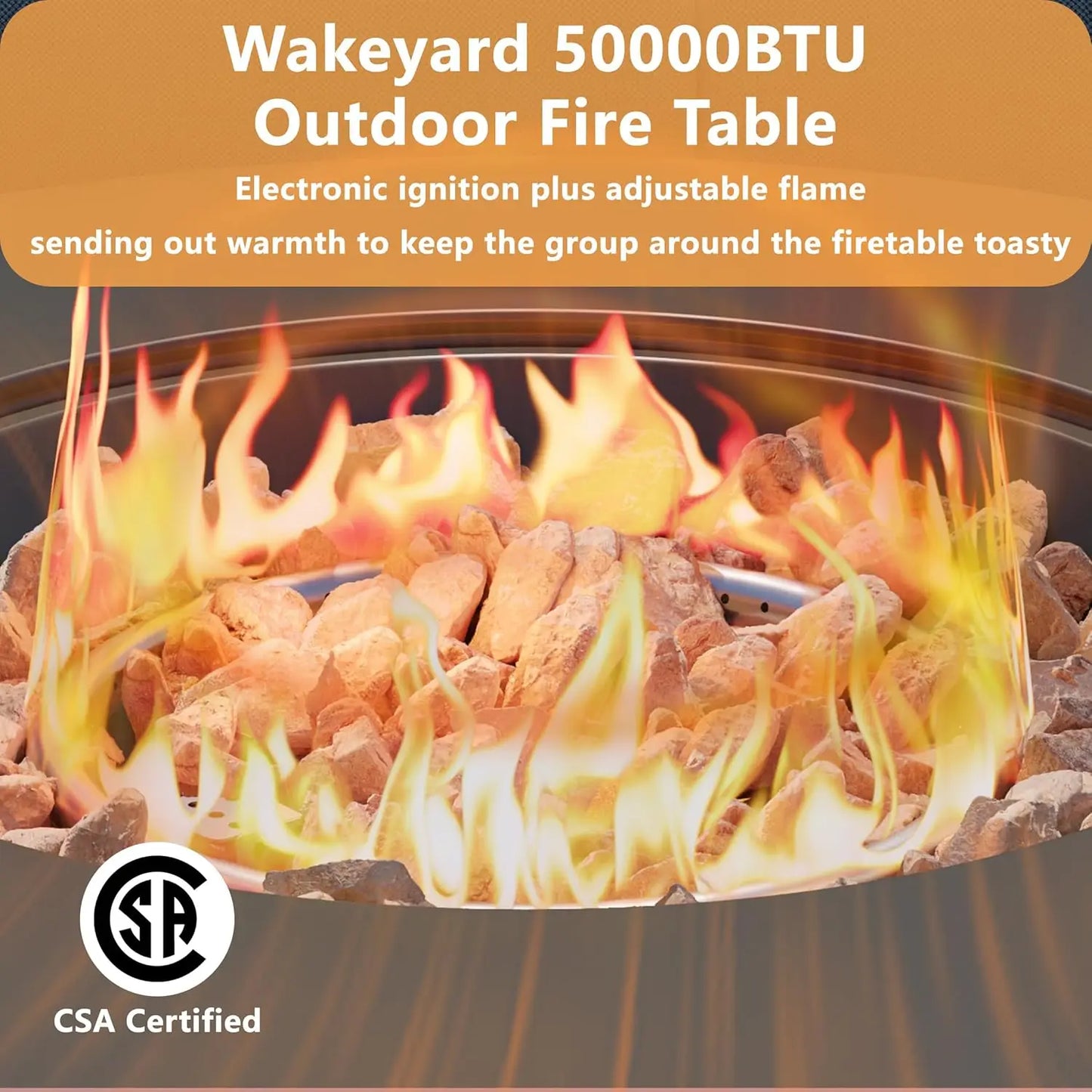32-Inch Round Propane Fire Pit Table, 50,000 BTU Outdoor Heater with Lid & Lava Rocks