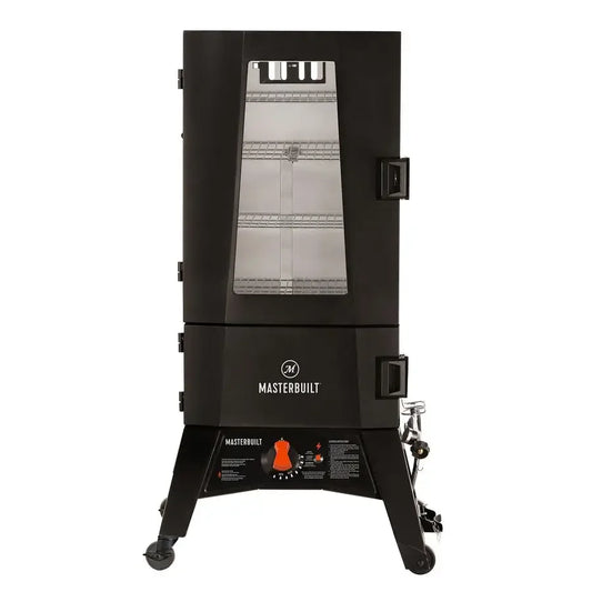 40" Propane Gas Vertical BBQ Smoker – Analog Temperature Control, 960 sq. in. Cooking Area, Black