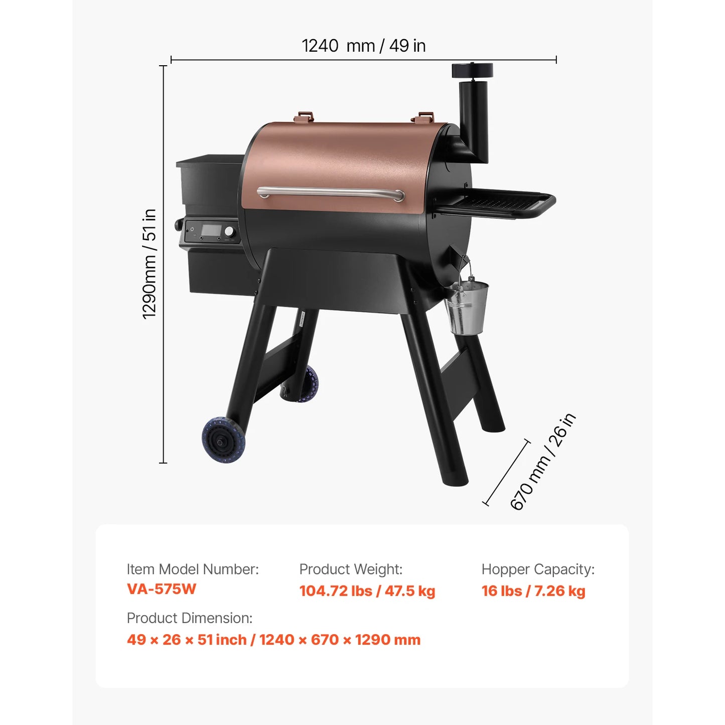 SucceBuy Wood Pellet Grill Smoker with Wi-Fi App Control, LCD Screen Controller & Outdoor BBQ Cooking