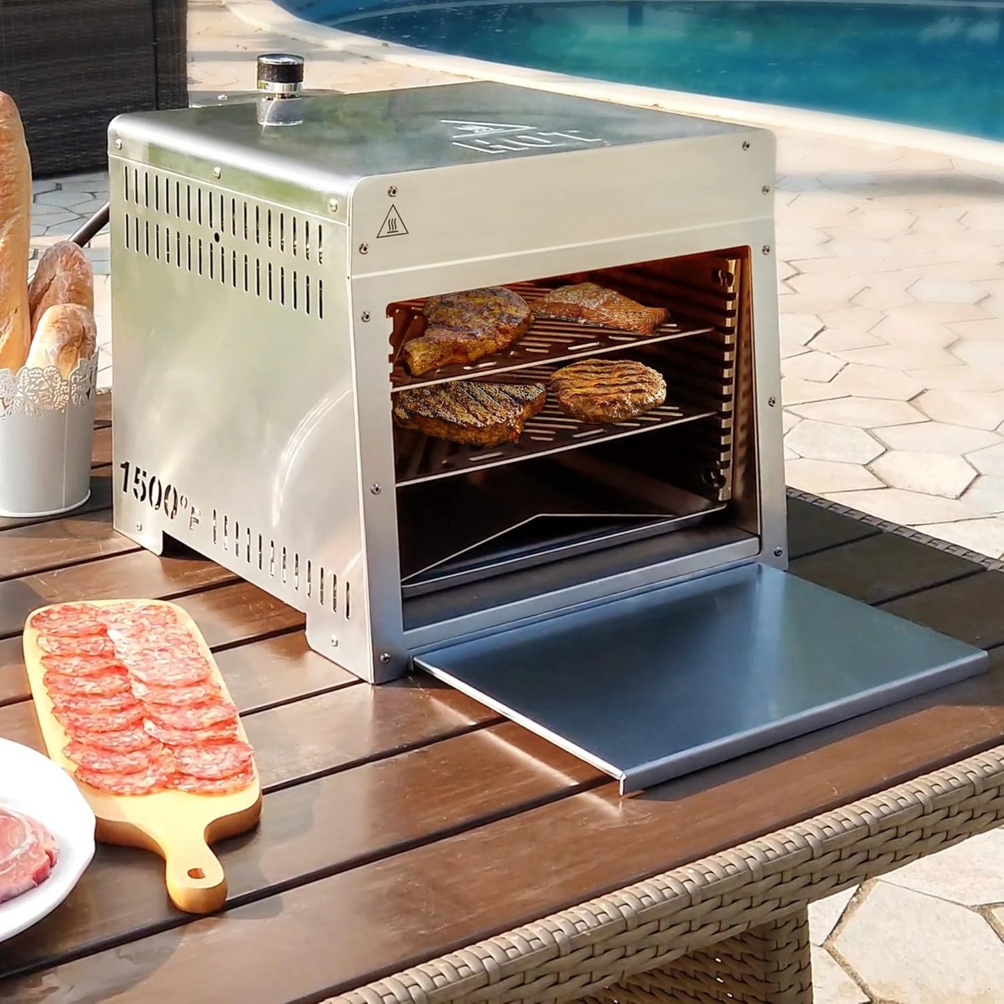 1500°F Portable Infrared Propane Gas Grill – Outdoor Steak Broiler Sear Station & Salamander BBQ Grill