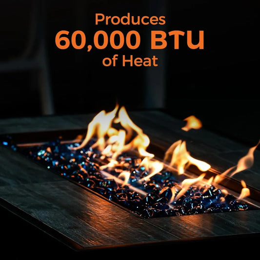 42 Inch Propane Fire Pit Table Outdoor Patio Heater with Ceramic Top & Steel Frame