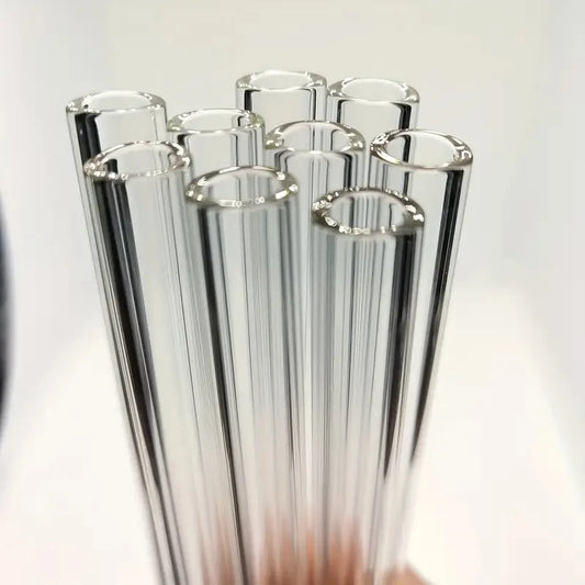 7-Piece 4-Inch Borosilicate Glass Pipes – Reusable Clear/Colored Tubes with Puff End