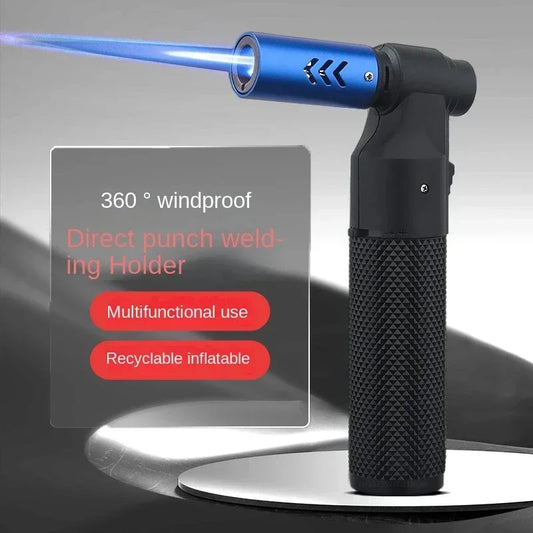 Jet Butane Cigar Lighter – Windproof Metal Torch for BBQ, Kitchen & Outdoor Use