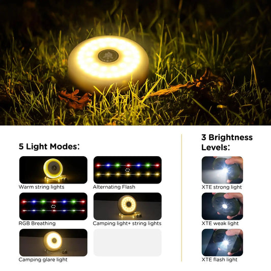 10m Retractable LED String Lights – RGB & Warm White, Rechargeable Portable Lantern for Indoor & Outdoor Use