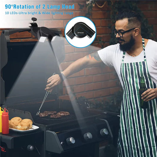 LED BBQ Grill Light – Double Head, Super Bright & Flexible Heat Resistant Light for Night Grilling & Outdoor Cooking