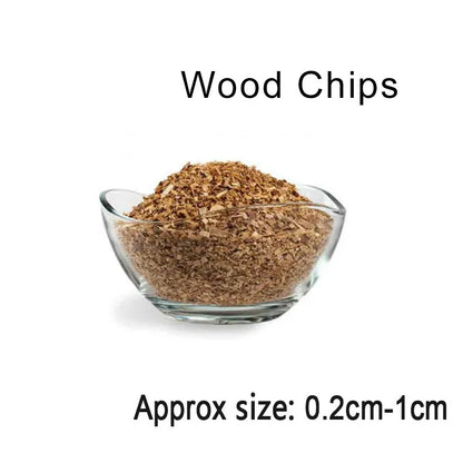 BBQ Smoked Sawdust Wood Chips-125-500g- Apple- Cherry Oak- Hickory-Alder Beech Smoking Fruit Wood Pieces for Smoker Fumigation Box