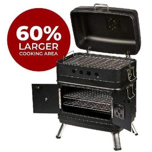 Southern Cooker Portable Charcoal Grill & Smoker Combo for Outdoor Cooking