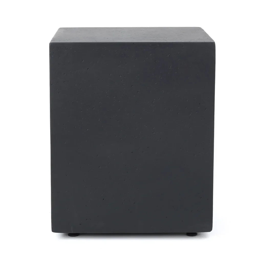 M138 Round Outdoor Concrete Propane Fire Pit-Modern Light Grey for Patio- Garden and Backyard. No Assembly Needed for Camping