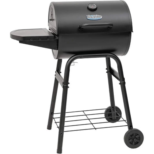 Charcoal Grill & Smoker with Cast Iron Grates & Smoke Control