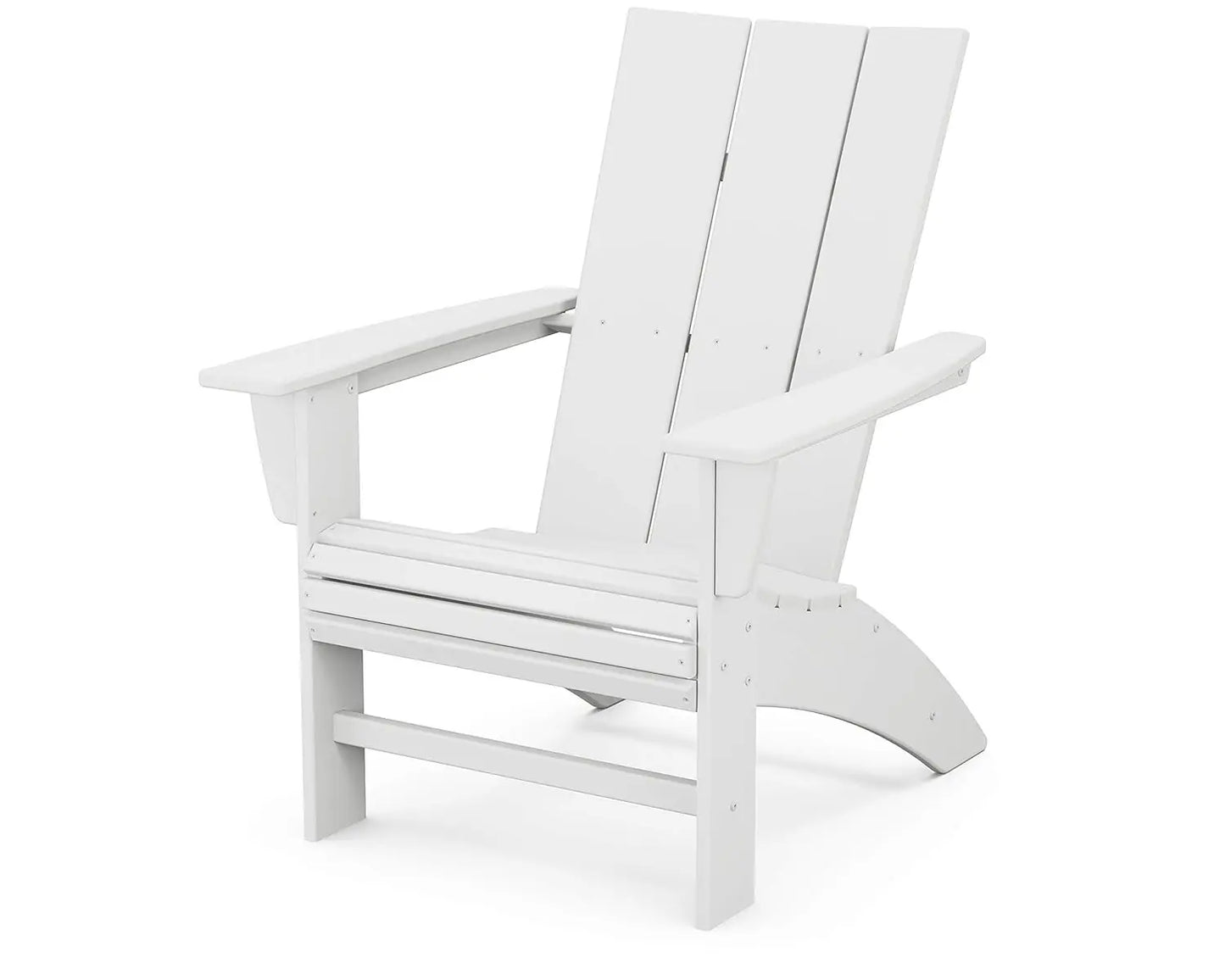 Modern Curveback Adirondack Chair, HDPE Outdoor Patio Furniture, All-Weather Fade-Resistant Deck, Garden & Fire Pit Chair