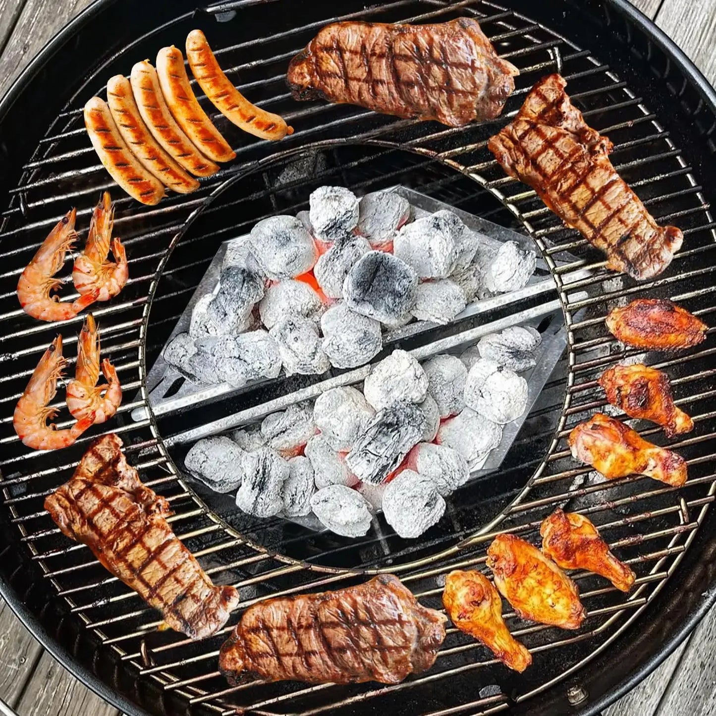 Charcoal Baskets for Weber Grill – Contoured BBQ Fuel Holders for Even Heat Distribution