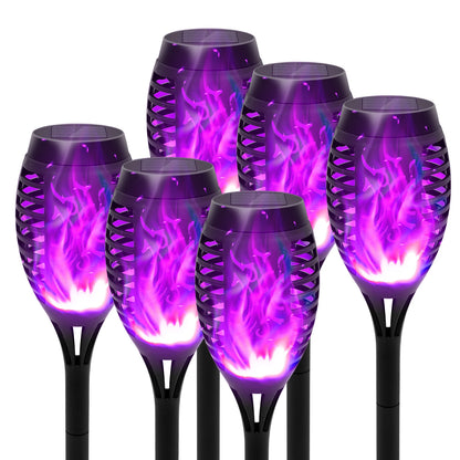 Green Solar Flame Light Outdoor with Flickering Flame, Waterproof, Lawn Ground Inserted Landscape for Garden, Decorations, Yard and Patio