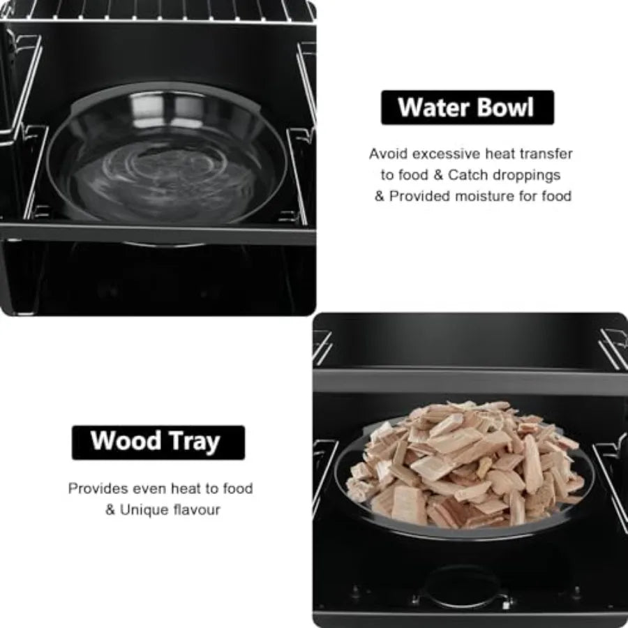 Heavy-Duty Vertical Propane Smoker with Cover & 3 Removable Racks