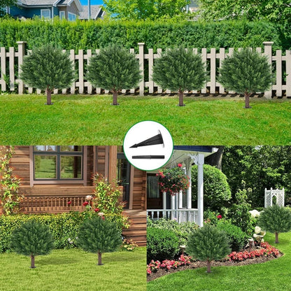 2PCS Outdoor Artificial Topiary Ball Trees UV Resistant Faux Bushes Potted Plants Door Porch Decoration Artificial Ball Trees