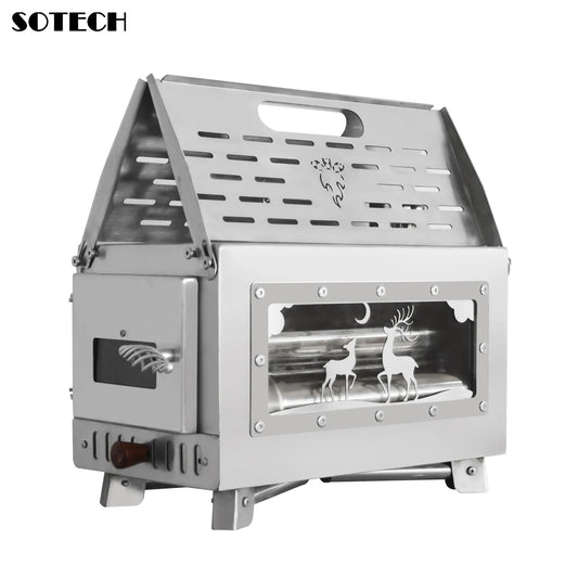 Portable Stainless Steel Wood Stove – Foldable Camping Firewood & Pellet Burner for Outdoor Cooking & Heating