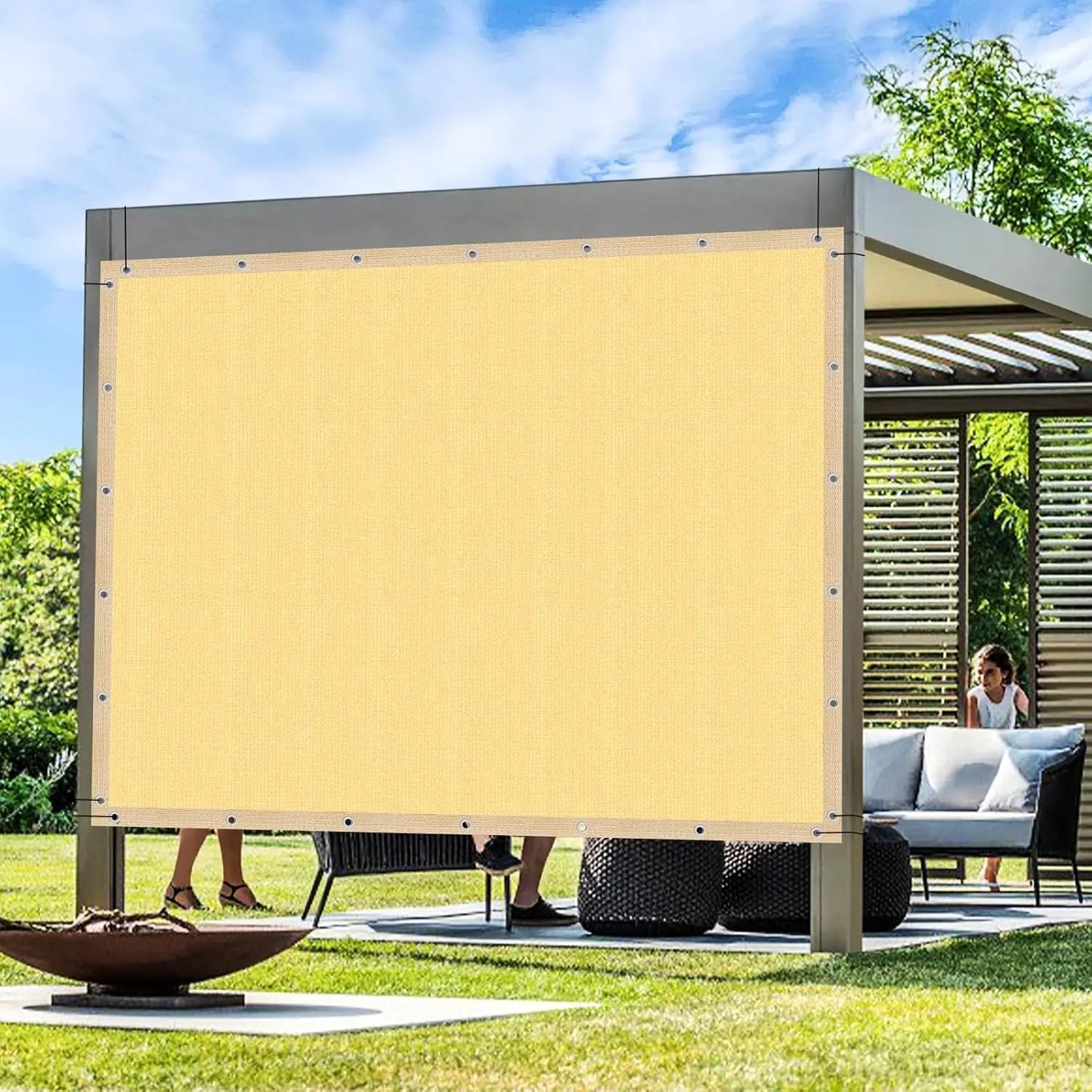 20' x 24' Outdoor Pergola Shade Cover with Grommets, 90% UV Protection