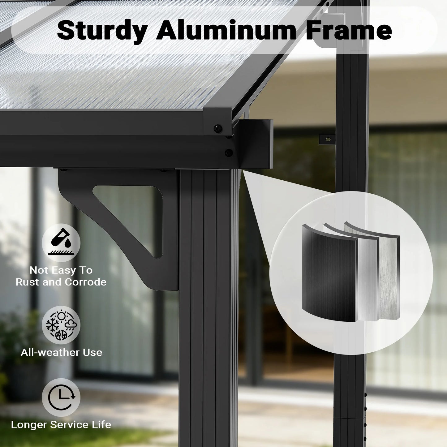 POLAR AURORA 10' x 12' Hardtop Gazebo with Aluminum Frame & Galvanized Steel Roof, All-Weather Design
