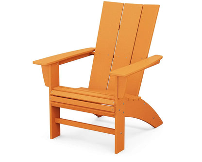 Modern Curveback Adirondack Chair, HDPE Outdoor Patio Furniture, All-Weather Fade-Resistant Deck, Garden & Fire Pit Chair