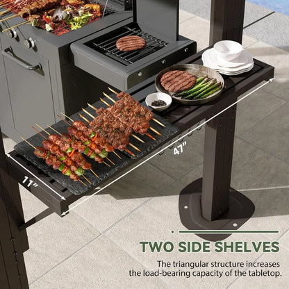 8' x 5' Grill Gazebo with Polycarbonate Roof & Shelves