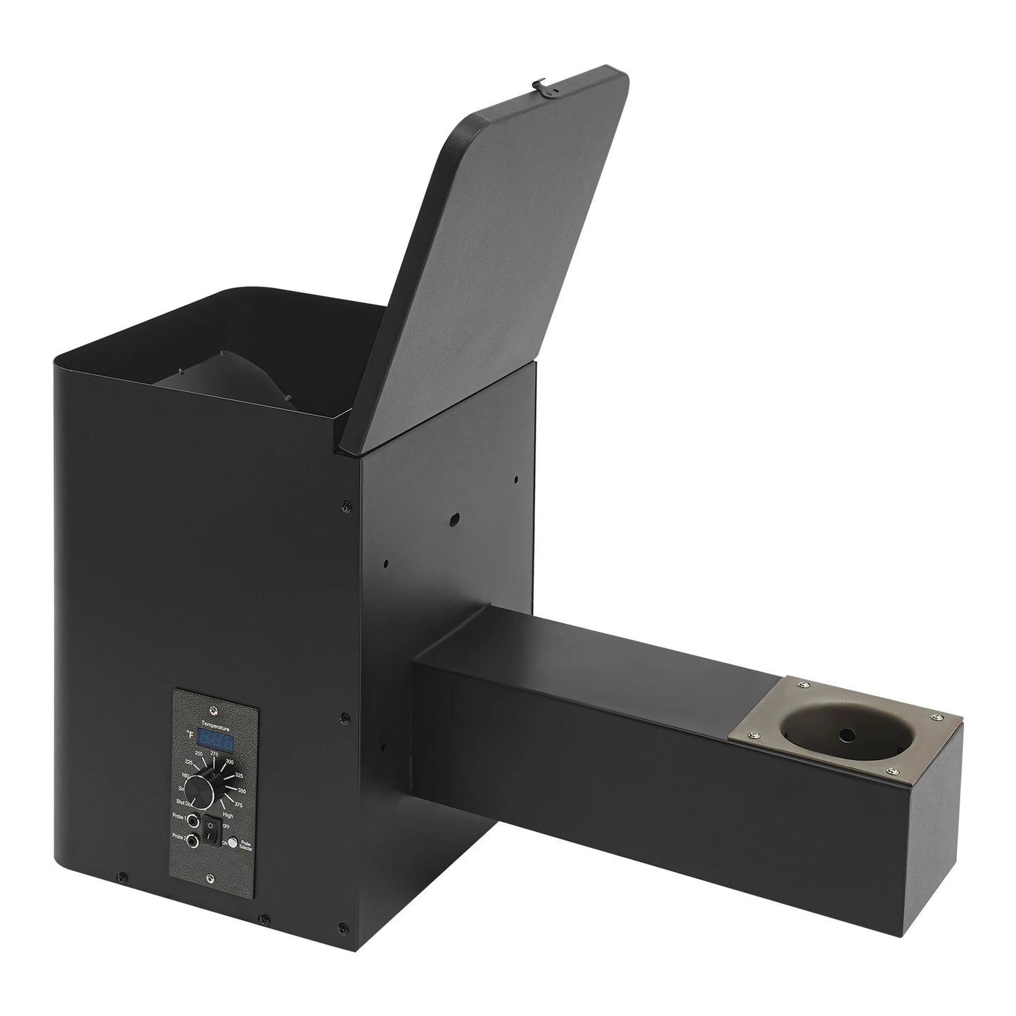 Pellet Smoker Hopper Assembly Kit – 180–450°F Precision Temperature Control with Dual-Function Wind System.