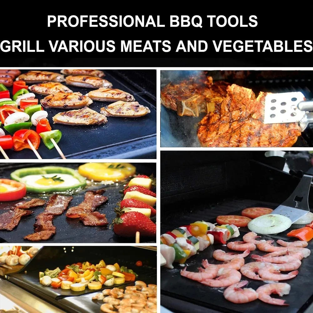Non-Stick BBQ Grill Mat – Reusable Heat Resistant Baking & Grilling Mat (40×33cm)