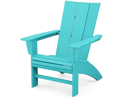 Modern Curveback Adirondack Chair, HDPE Outdoor Patio Furniture, All-Weather Fade-Resistant Deck, Garden & Fire Pit Chair