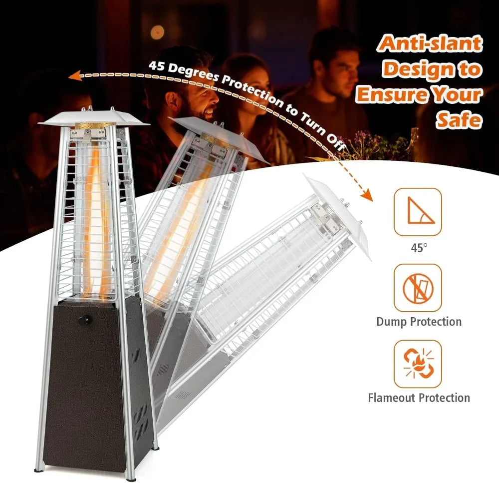 Portable Outdoor Tabletop Heater, 10,000 BTU with Tip-Over Protection for Patio Deck Porch