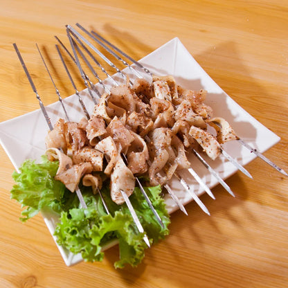 10/15-Piece Stainless Steel BBQ Skewers – Reusable Barbecue Kebab Skewers for Outdoor Camping & Picnics