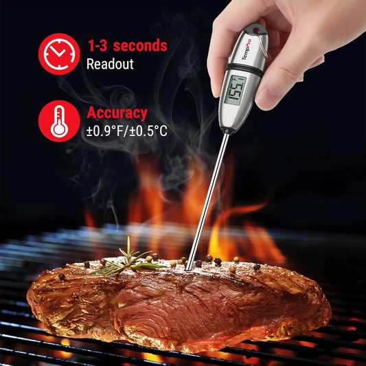 Digital Food Thermometer with Long Probe for Cooking Baking BBQ Meat Liquids Fast Accurate