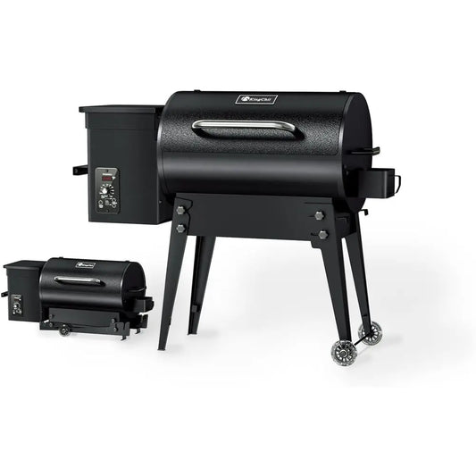 Portable Wood Pellet Grill & Smoker with Folding Legs, 456 Sq. In. Cooking Area, 18 lb. Hopper & Temperature Control (180–425°F)