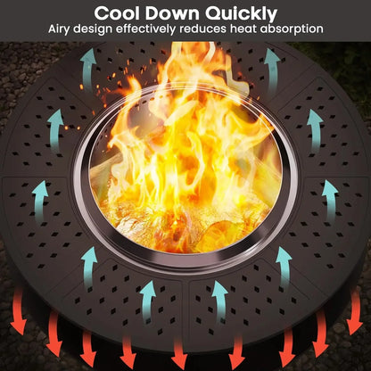 48" Fire Pit Tabletop for Solo Stove Yukon, Bonfire & Tiki, Portable Protective Barrier Equal Width Design with Firewood