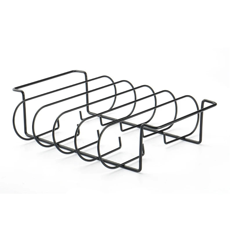 BBQ Rib Rack for Grill – Non-Stick Steel Roasting Stand Holds 4 Ribs