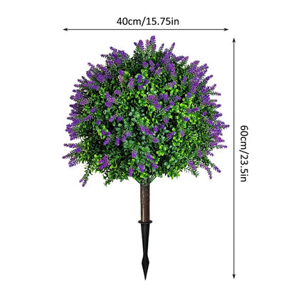 2PCS Outdoor Artificial Topiary Ball Trees UV Resistant Faux Bushes Potted Plants Door Porch Decoration Artificial Ball Trees