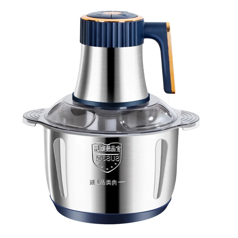 5L Electric Meat Grinder & Food Processor – 304 Stainless Steel Chopper, Vegetable Slicer & Mixer