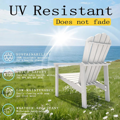 Set of 4 Stackable Adirondack Chairs – HDPE All-Weather Outdoor Chairs, Durable & Space-Saving
