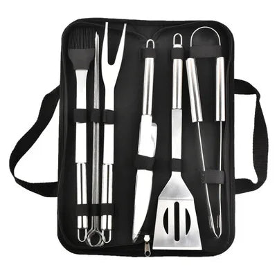 Stainless Steel BBQ Tool Set – Outdoor Grill Accessories Kit with Portable Storage Bag