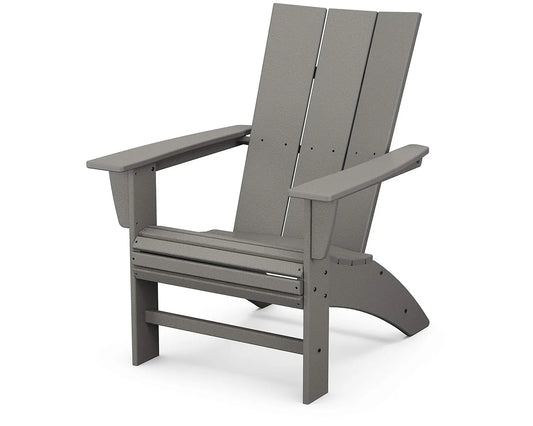 Modern Curveback Adirondack Chair, HDPE Outdoor Patio Furniture, All-Weather Fade-Resistant Deck, Garden & Fire Pit Chair