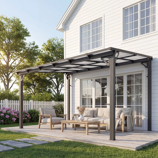 POLAR AURORA 10' x 12' Hardtop Gazebo with Aluminum Frame & Galvanized Steel Roof, All-Weather Design