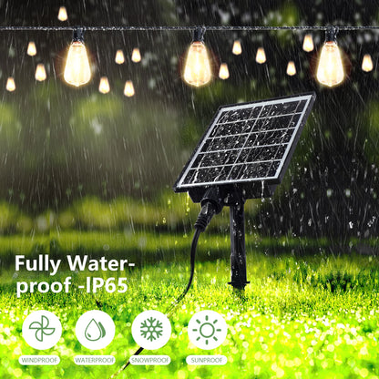 100 ft Solar Outdoor String Lights – IP65 Waterproof with Shatterproof E12 Bulbs, Remote & Timer