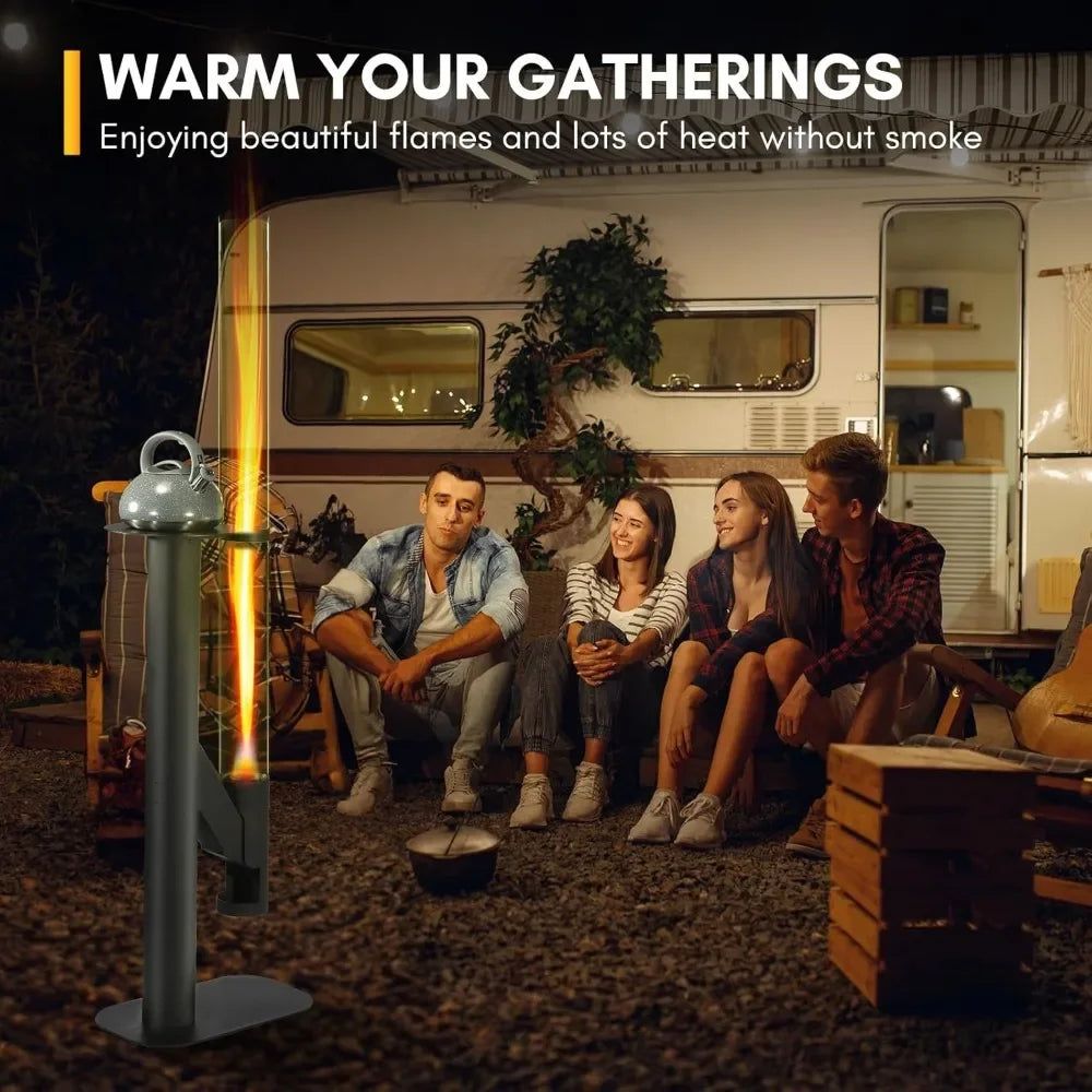 67" Outdoor Wood Pellet Patio Heater – Smokeless Fire Pit Stove.
