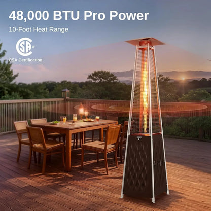 Best seller [Limited Stock!]48,000 BTU Quartz Glass Tube Propane Outdoor Heater with Wheels
